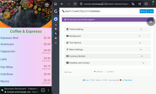 Sayfa Başı ve İletişim bölümünün yönetimi